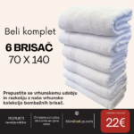 Beli komplet brisač – 6 brisač 70 x 140 cm, 300 g